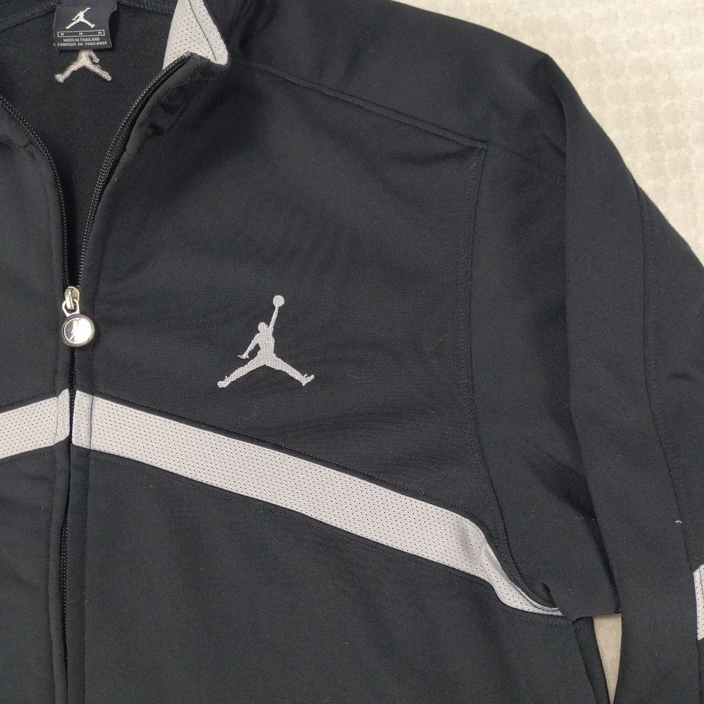 Jordan Mens Track Jacket Black Full Zip Mock Neck Jumpman Logo Size Medium‎